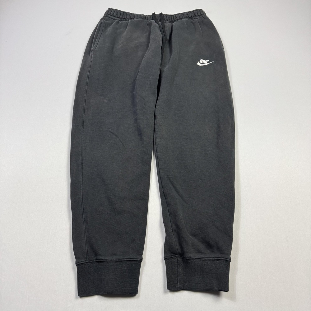 Nike Club Fleece Sweatpants Mens Medium Black Joggers Cuffed Logo BV2671-010